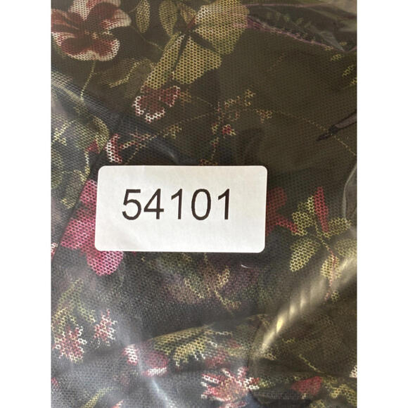 Terra & Sky Blouse Women 1X Plus Black Floral Long Sleeve Round Neck Casual - Picture 7 of 7